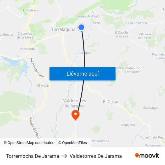 Torremocha De Jarama to Valdetorres De Jarama map