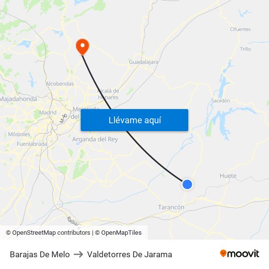Barajas De Melo to Valdetorres De Jarama map