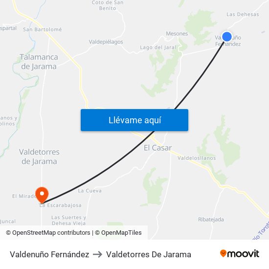Valdenuño Fernández to Valdetorres De Jarama map
