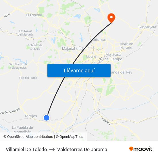 Villamiel De Toledo to Valdetorres De Jarama map