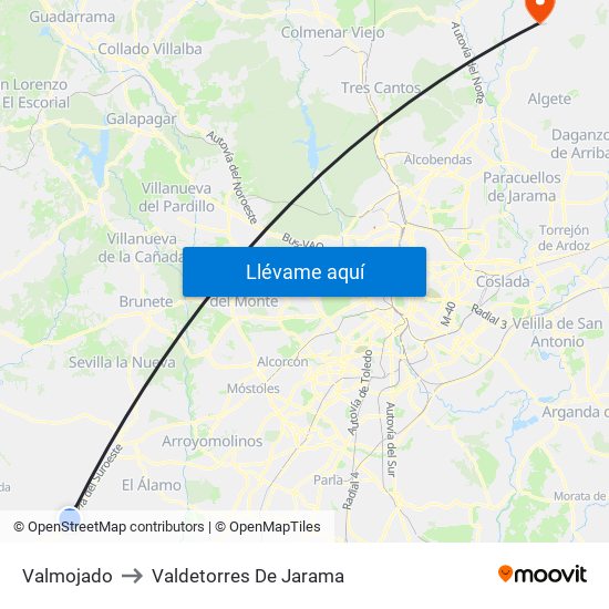 Valmojado to Valdetorres De Jarama map