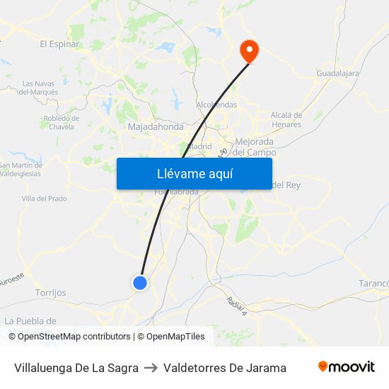 Villaluenga De La Sagra to Valdetorres De Jarama map