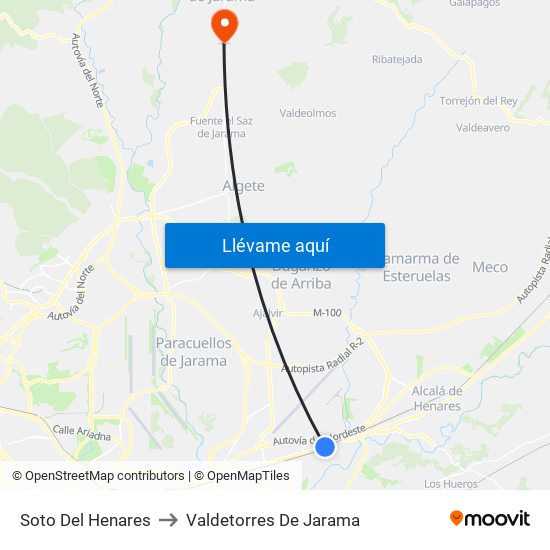 Soto Del Henares to Valdetorres De Jarama map