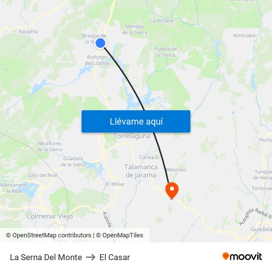 La Serna Del Monte to El Casar map
