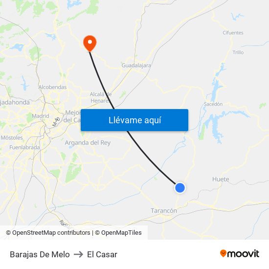 Barajas De Melo to El Casar map