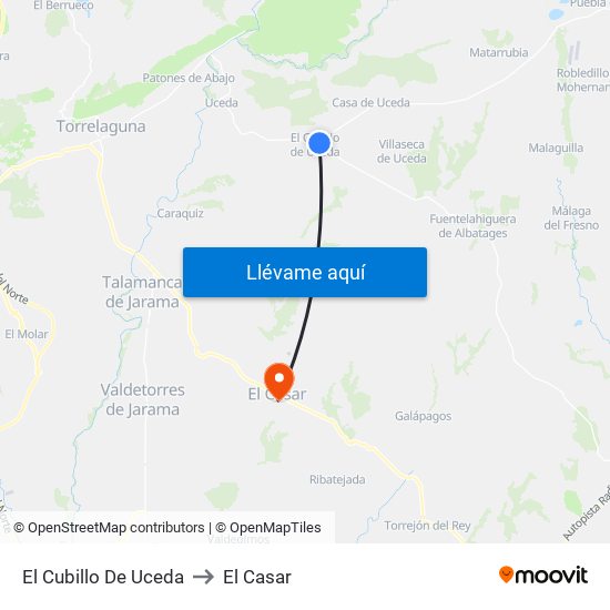 El Cubillo De Uceda to El Casar map