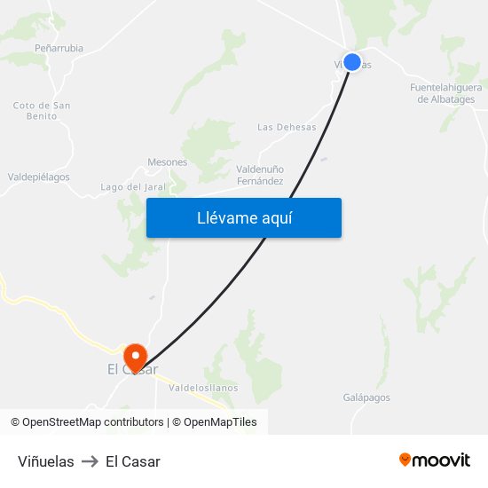 Viñuelas to El Casar map