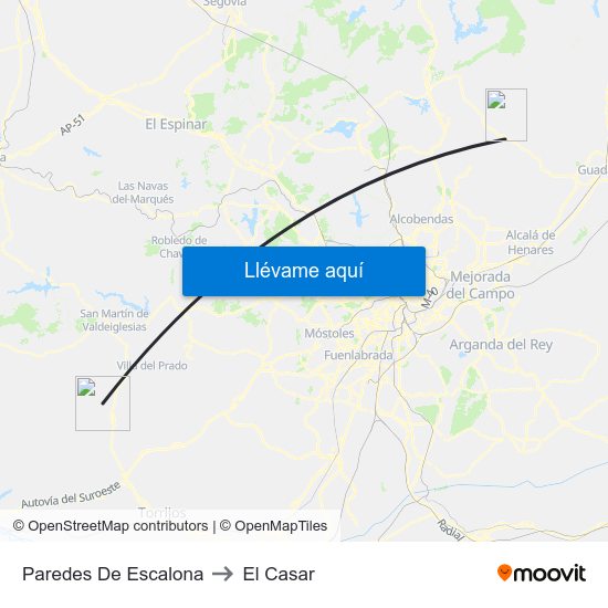 Paredes De Escalona to El Casar map