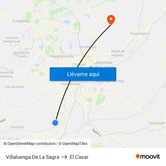 Villaluenga De La Sagra to El Casar map