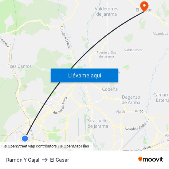 Ramón Y Cajal to El Casar map