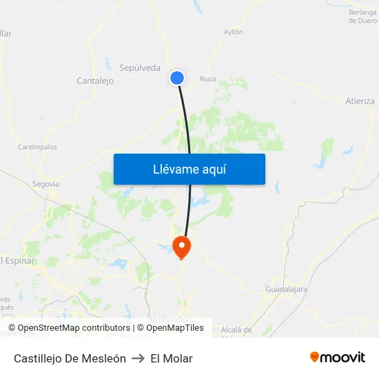 Castillejo De Mesleón to El Molar map