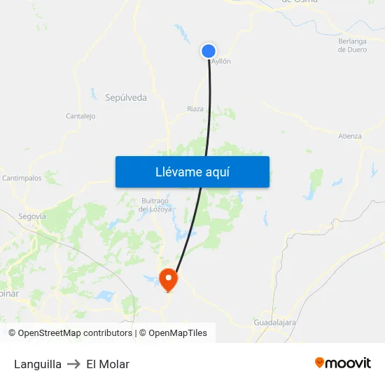 Languilla to El Molar map