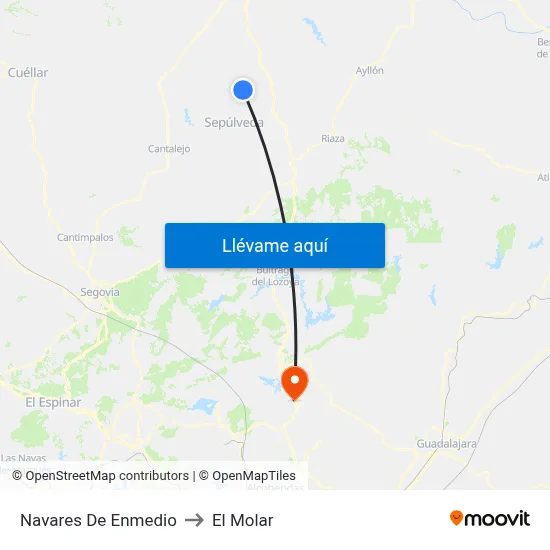 Navares De Enmedio to El Molar map