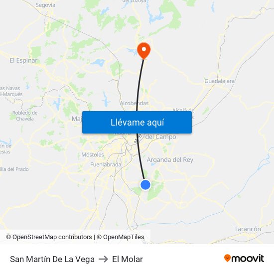 San Martín De La Vega to El Molar map