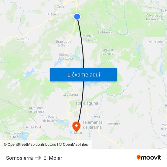 Somosierra to El Molar map
