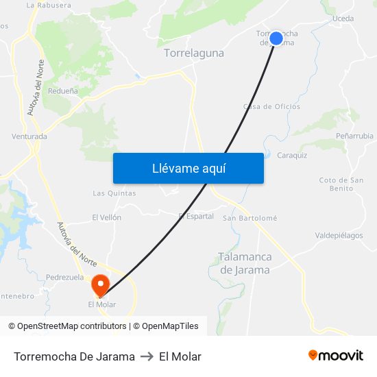 Torremocha De Jarama to El Molar map