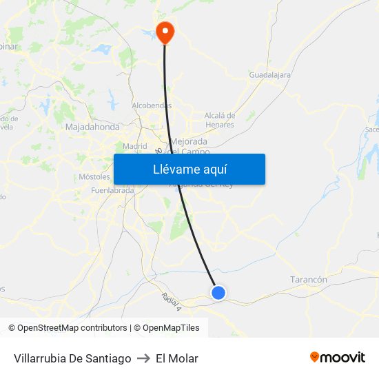Villarrubia De Santiago to El Molar map