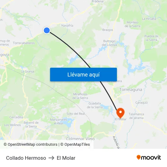 Collado Hermoso to El Molar map