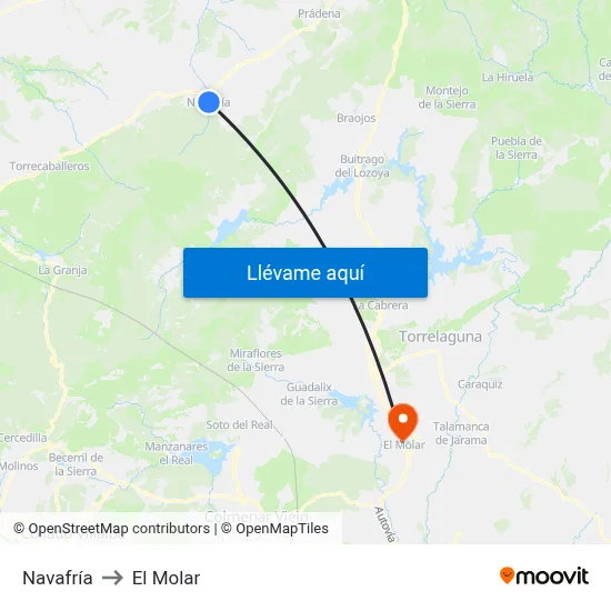Navafría to El Molar map