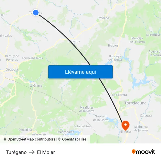 Turégano to El Molar map
