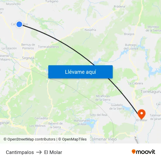 Cantimpalos to El Molar map
