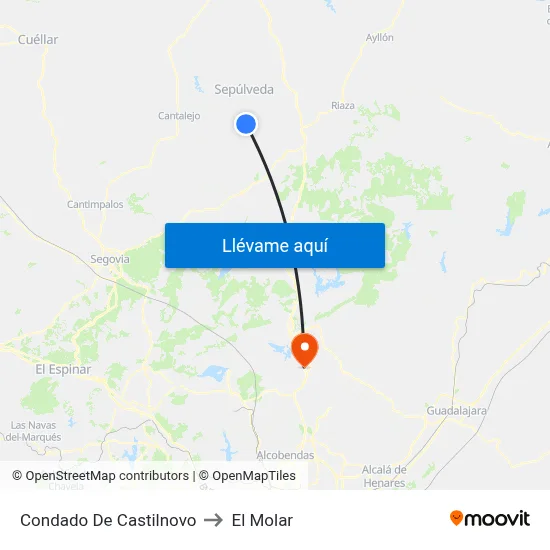 Condado De Castilnovo to El Molar map