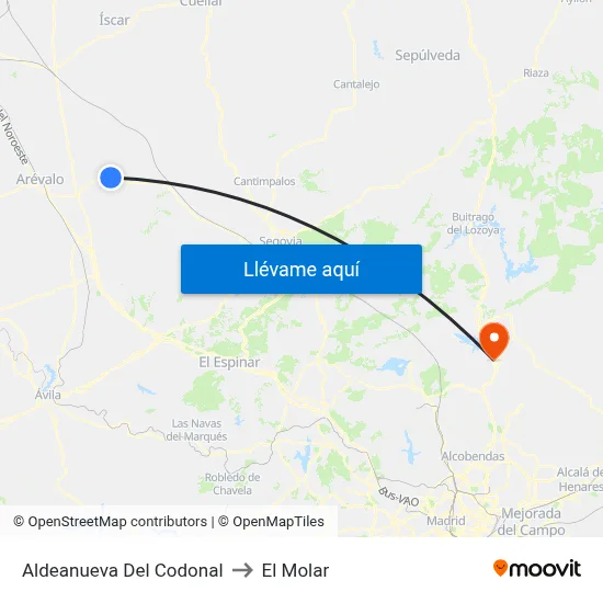 Aldeanueva Del Codonal to El Molar map