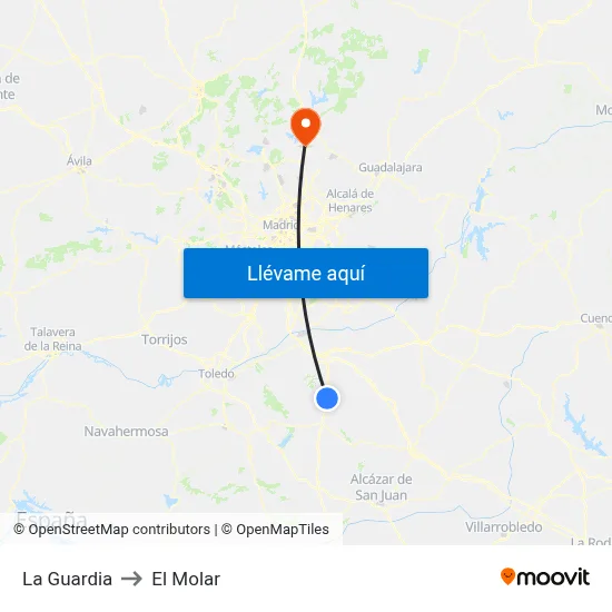 La Guardia to El Molar map