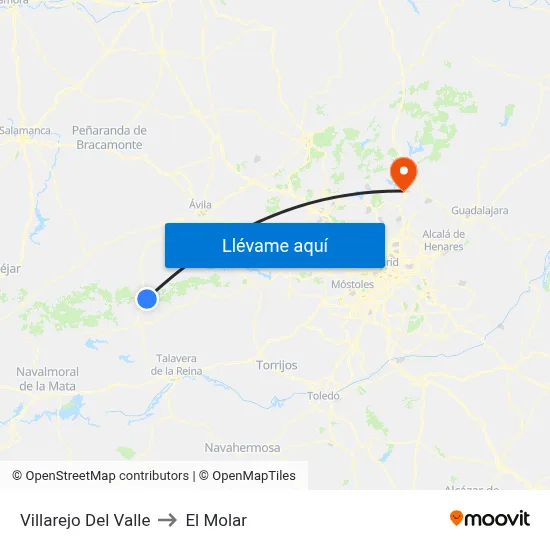 Villarejo Del Valle to El Molar map
