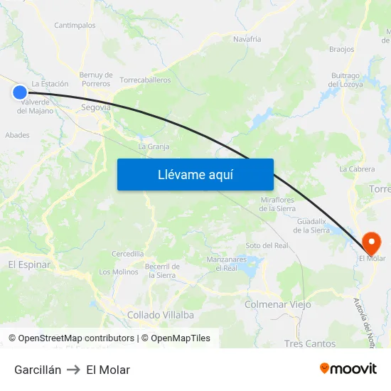Garcillán to El Molar map
