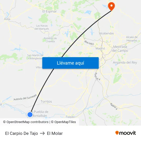 El Carpio De Tajo to El Molar map
