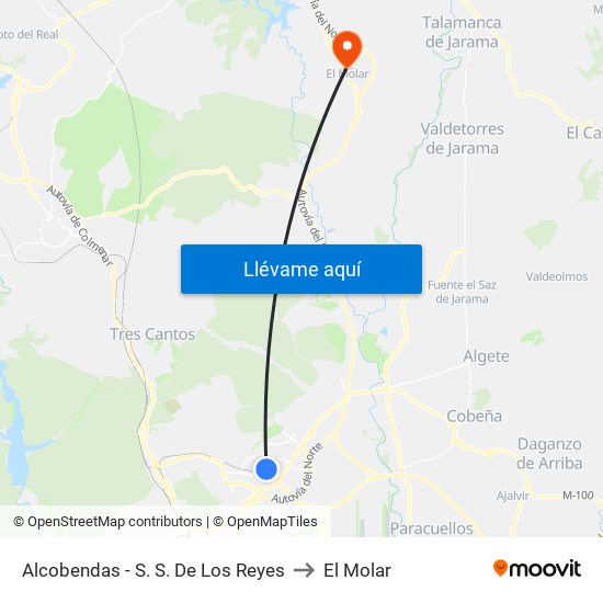 Alcobendas - S. S. De Los Reyes to El Molar map