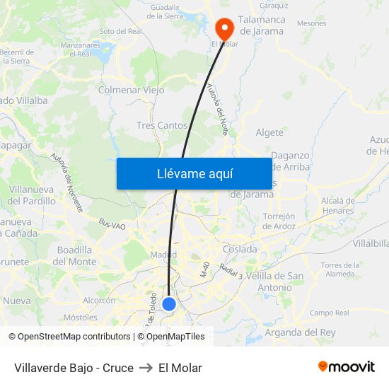 Villaverde Bajo - Cruce to El Molar map