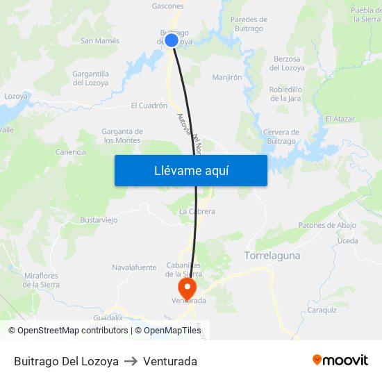 Buitrago Del Lozoya to Venturada map