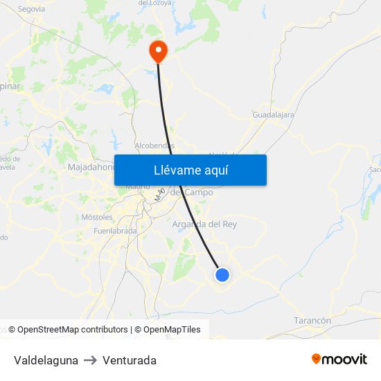 Valdelaguna to Venturada map