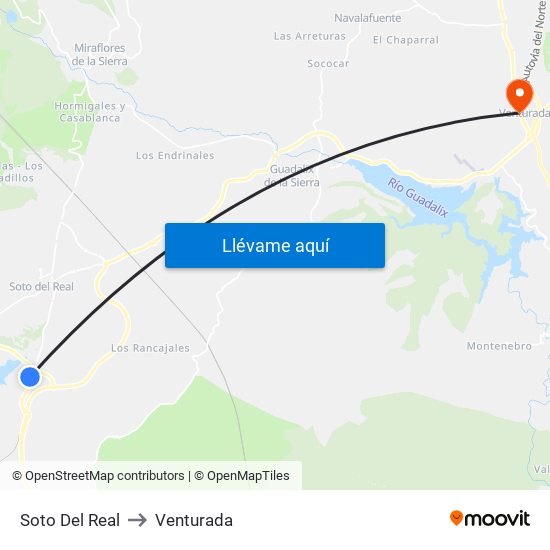 Soto Del Real to Venturada map