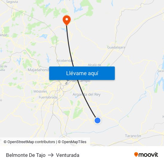 Belmonte De Tajo to Venturada map