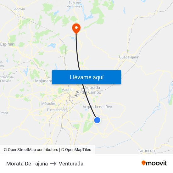 Morata De Tajuña to Venturada map