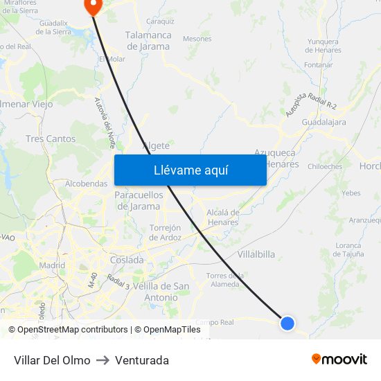 Villar Del Olmo to Venturada map