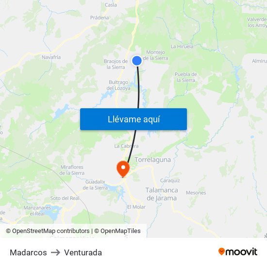 Madarcos to Venturada map