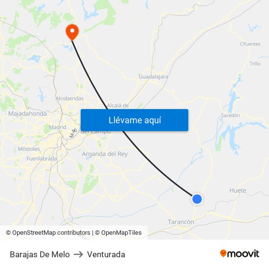 Barajas De Melo to Venturada map