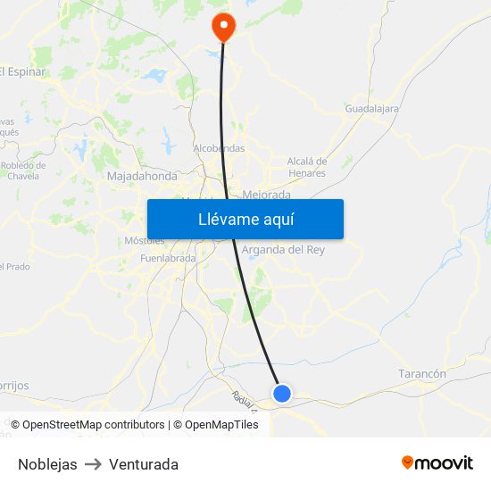 Noblejas to Venturada map