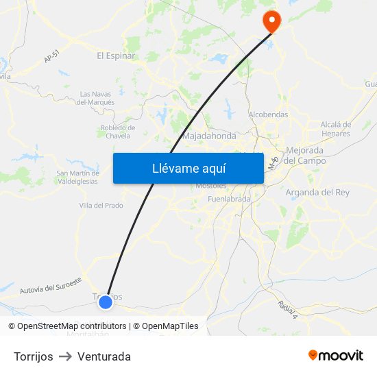 Torrijos to Venturada map