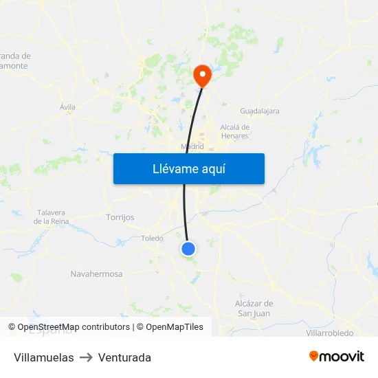 Villamuelas to Venturada map