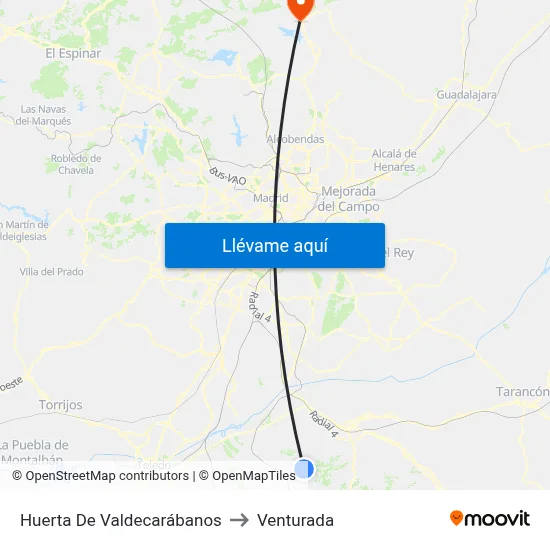 Huerta De Valdecarábanos to Venturada map