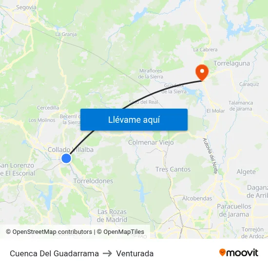 Cuenca Del Guadarrama to Venturada map