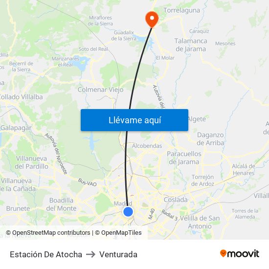 Estación De Atocha to Venturada map