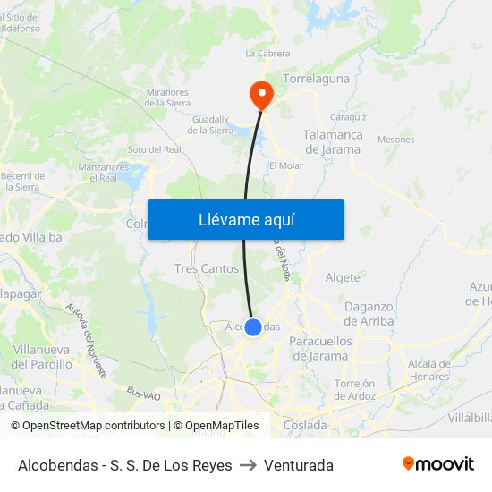 Alcobendas - S. S. De Los Reyes to Venturada map