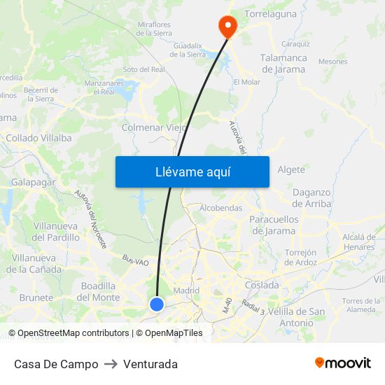 Casa De Campo to Venturada map