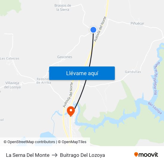 La Serna Del Monte to Buitrago Del Lozoya map